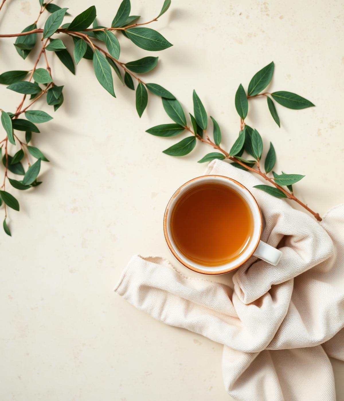 Herbal tea and greenery
